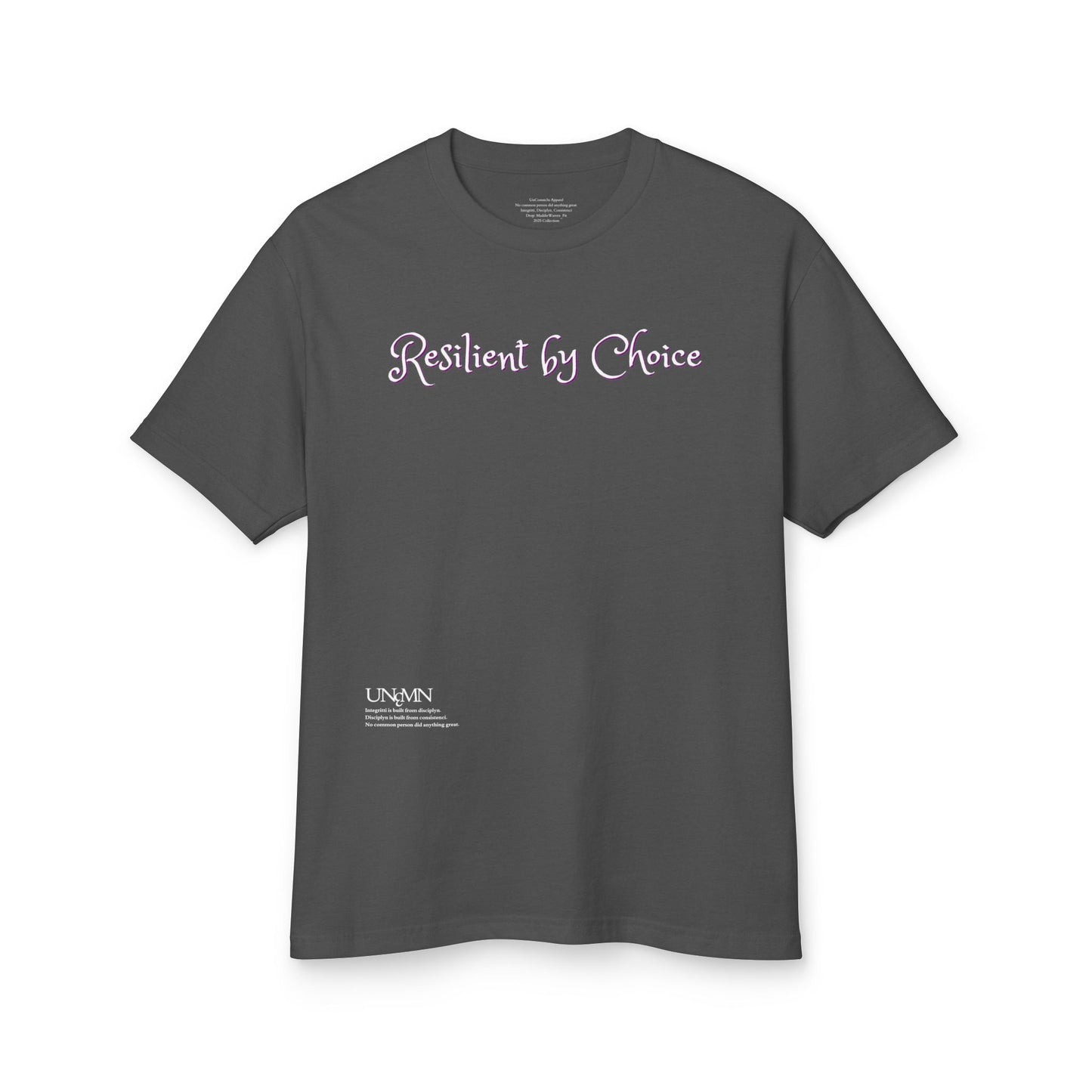 Exclusive Resilient By Choice Oversized Premium Heavyweight T - Faded Black