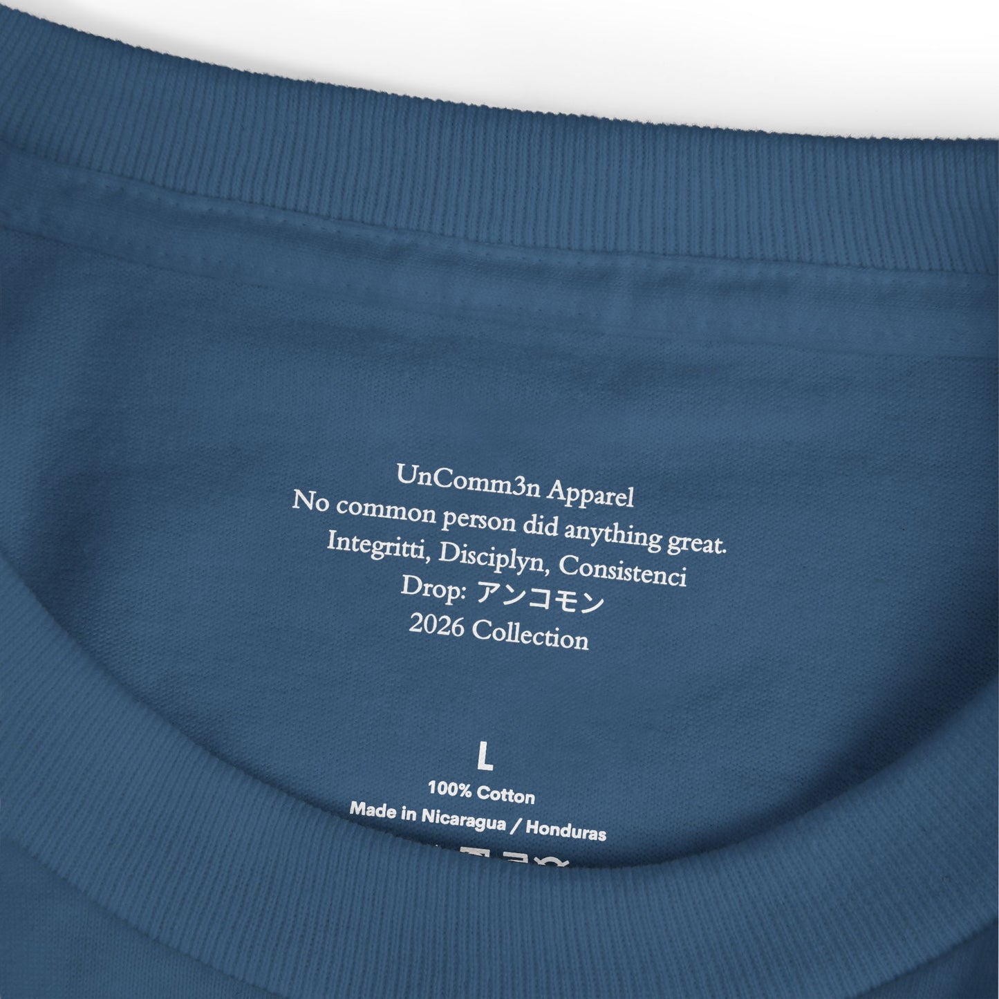 Exclusive UnComm3n アンコモン Premium Oversized Heavyweight T - Faded Navy